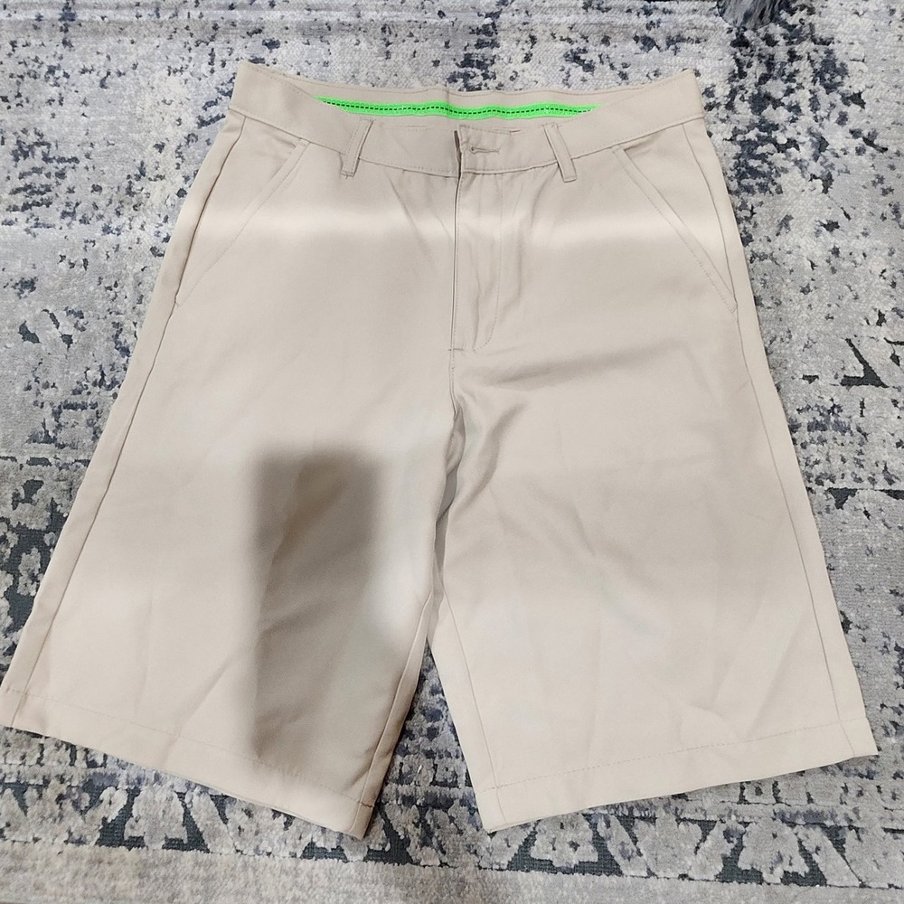 IZOD Boys Golf Shorts Size 18 Regular Khaki Tan Performance Flat Front Chino